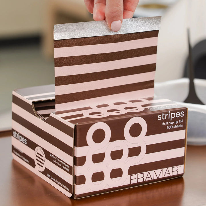 FRAMAR 5x11 Pop Up Foil - Pink Chocolate Stripes (500 kpl)