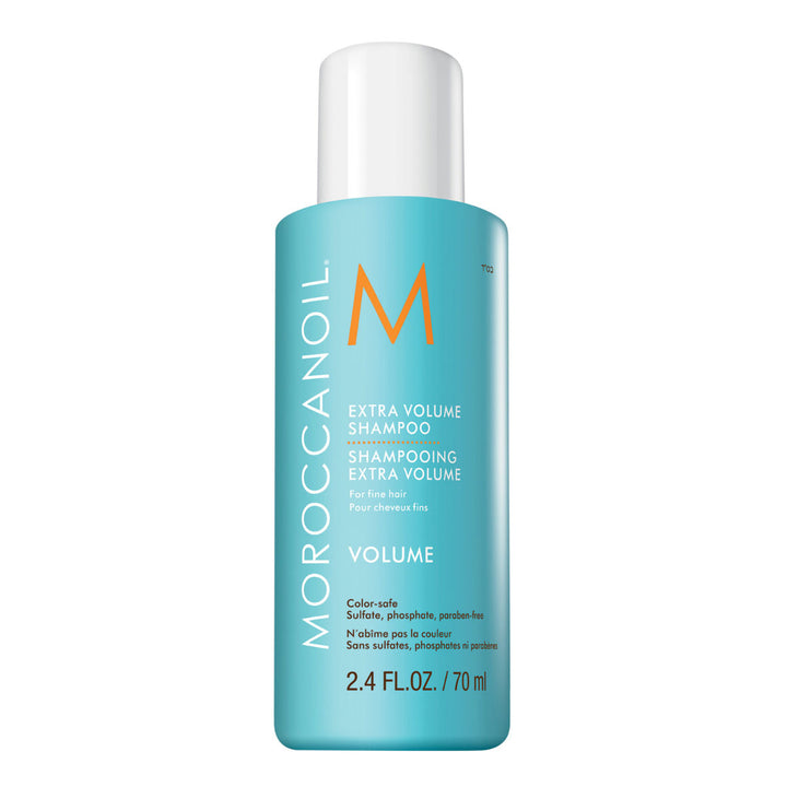 Moroccanoil tuuheuttava shampoo matkakoko, turkoosi pullo