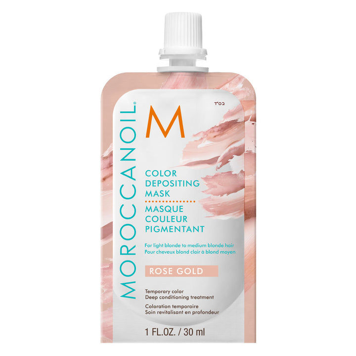 Moroccanoil matkakokoinen sävyttävä ruusukulta hiusnaamio vaaleille hiuksille