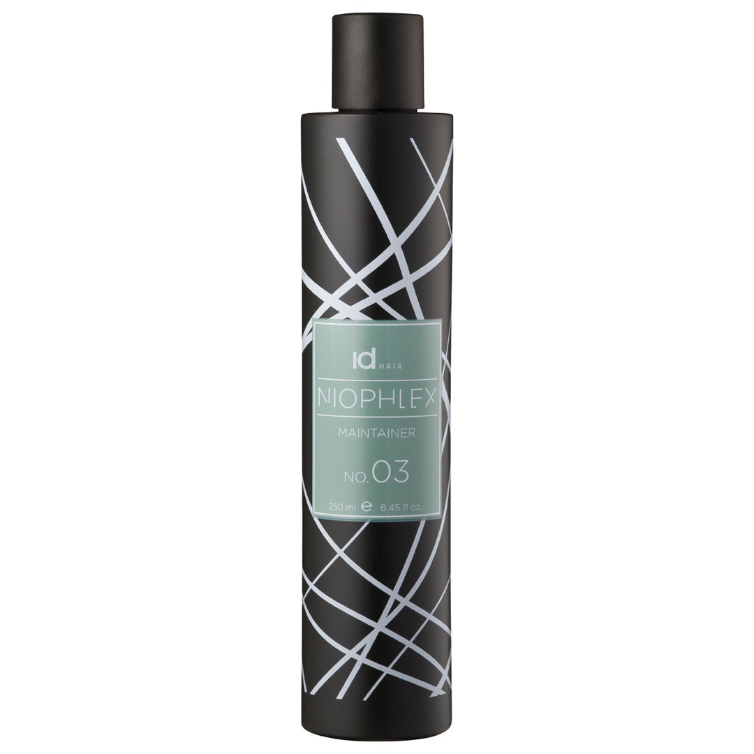 IdHAIR Niophlex Maintainer (No.03) 250 ml -tehohoito, joka kosteuttaa ja vahvistaa hiuksia. Käytetään kahdesti viikossa.